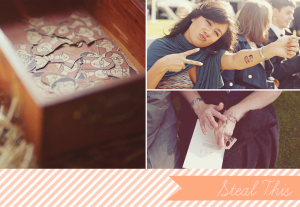 bride & groom temporary tattoos