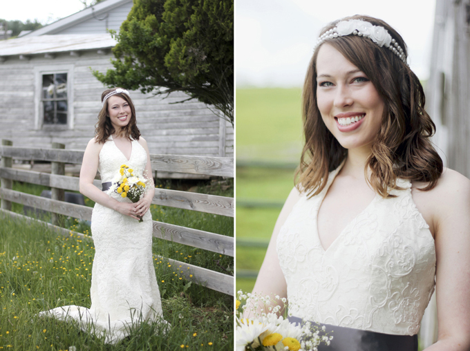southern farm bridal portraits