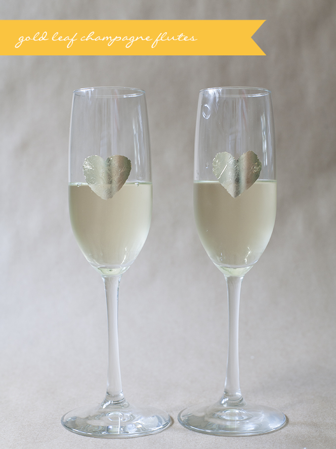 gold leaf champagne flutes | Glamour & Grace