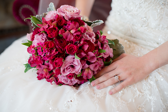 hot pink glam winter wedding | Amanda Megan Miller Photography