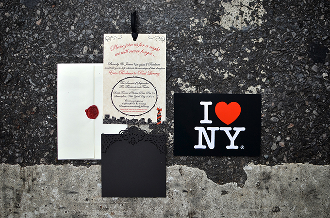 red and black NYC invitation | Jessica Schmitt Photography