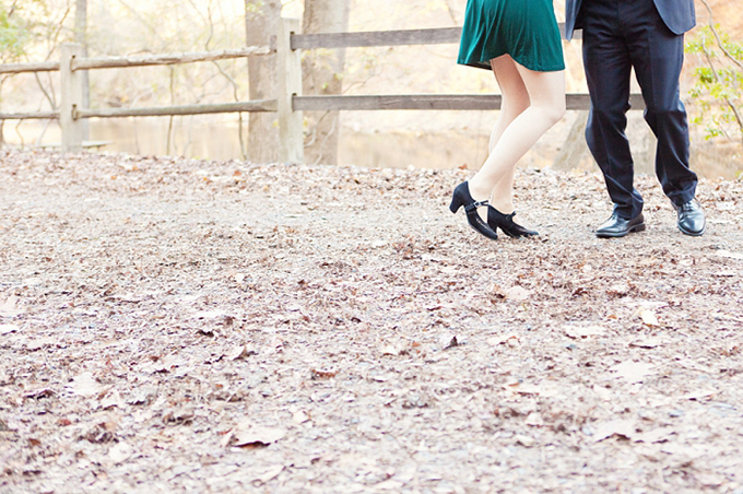vintage books and swing dancing engagement session | Cassi Claire