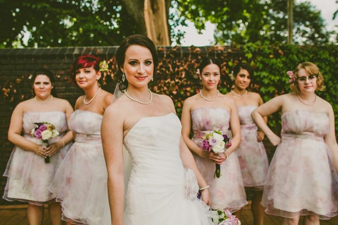 floral print bridesmaids | Carolyn Scott Photography | Glamour & Grace