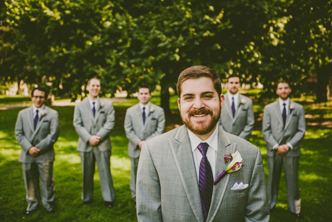purple and gray groomsmen | Carolyn Scott Photography | Glamour & Grace