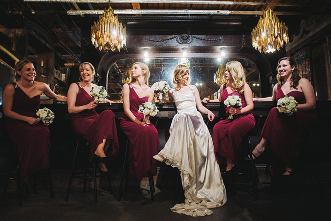 White Winter Vintage Wedding Glamour Grace Burgundy Bridesmaids Two Birds Photography Glamour Grace