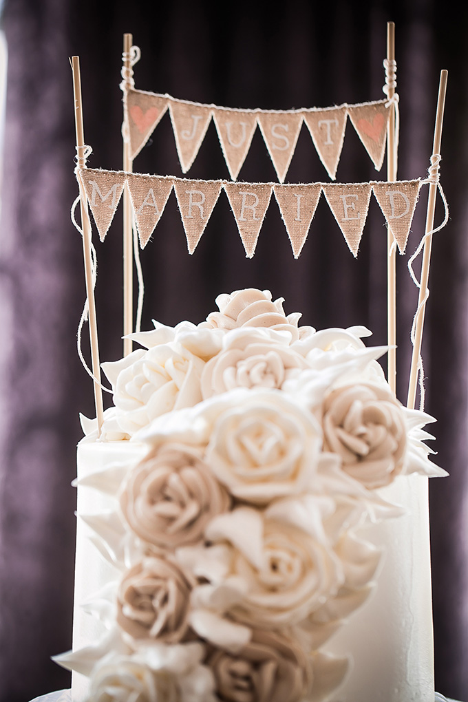 Just Married Banner Cake Topper Just Married Banner Cake Topper
