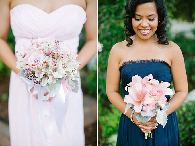 Chic Pink And Blue Wedding Glamour Grace Pink Bridesmaid Bouquets Kimberly Chau Photography Glamour Grace Chic And Blue Wedding