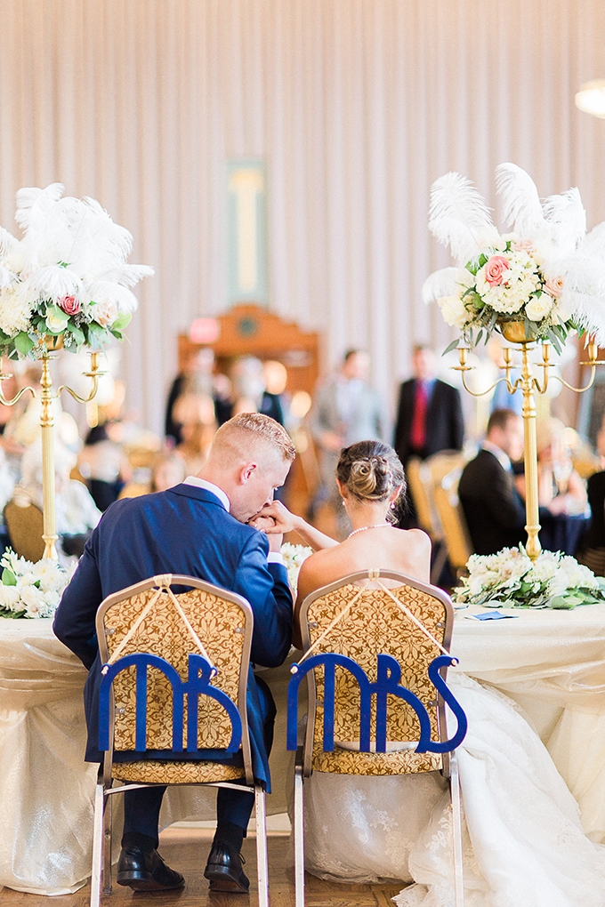 art deco blue and gold wedding glamour grace