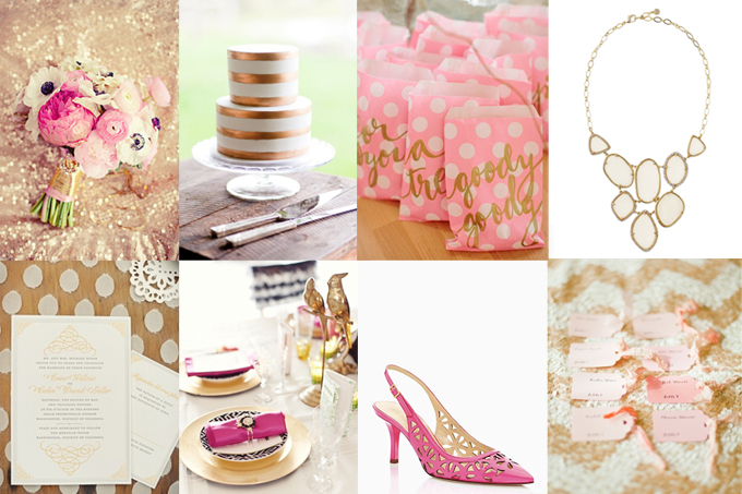 Modern Hot Pink And Gold Wedding Inspiration Glamour Grace Hot Pink And Gold Wedding Inspiration