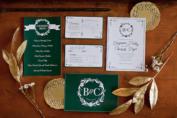 Vintage Green And Gold Wedding Inspiration Glamour Grace Clic Green Wedding Invitation Jamie Zanotti Photography Glamour Grace